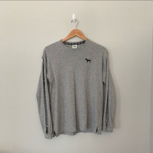 vs pink grey and black long sleeve top